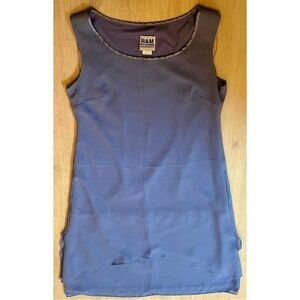 R&M Richards Size 10 Blue Chiffon Overlay Cocktail Dress Sleeveless